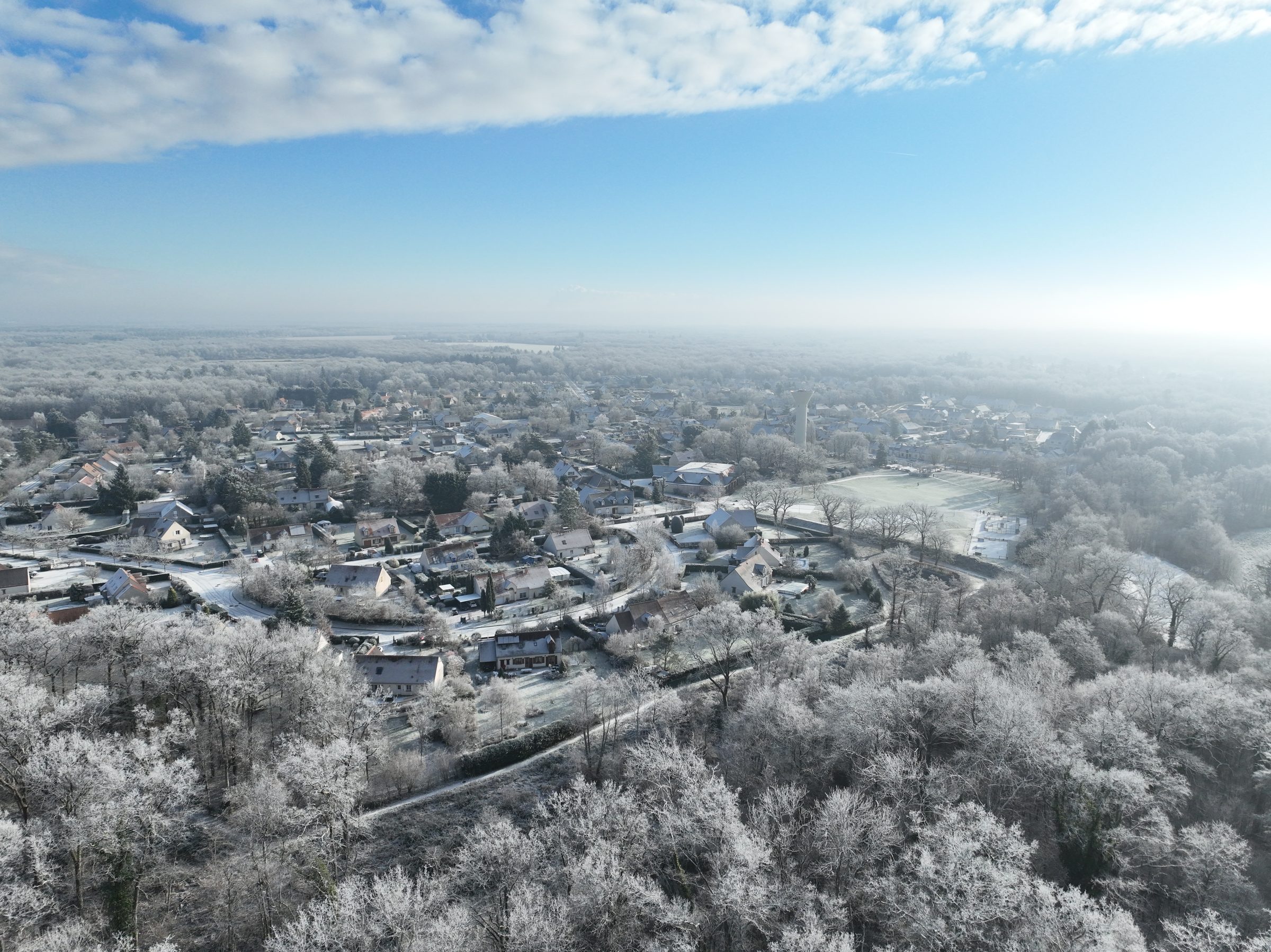 Village givre hiver
